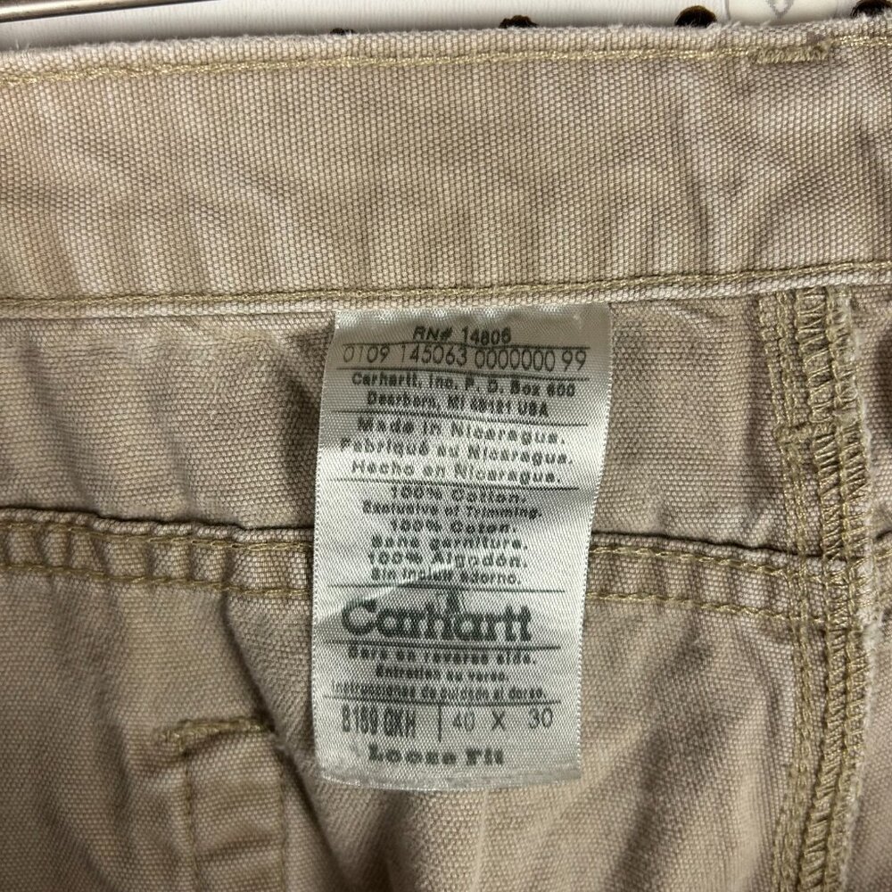 Carhartt Carpenter Pants 38x30 Painted Distressed Faded Work Wear Brown Loose‎ - Picture 7 of 8